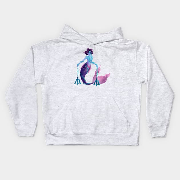 Libra Mermaid Kids Hoodie by lisaspiral